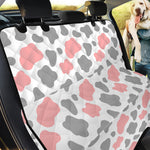 Pink Grey And White Cow Print Pet Car Back Seat Cover