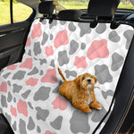 Pink Grey And White Cow Print Pet Car Back Seat Cover