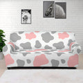 Pink Grey And White Cow Print Sofa Cover