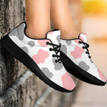 Pink Grey And White Cow Print Sport Shoes GearFrost