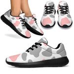 Pink Grey And White Cow Print Sport Shoes GearFrost