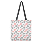 Pink Grey And White Cow Print Tote Bag