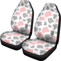 Pink Grey And White Cow Print Universal Fit Car Seat Covers