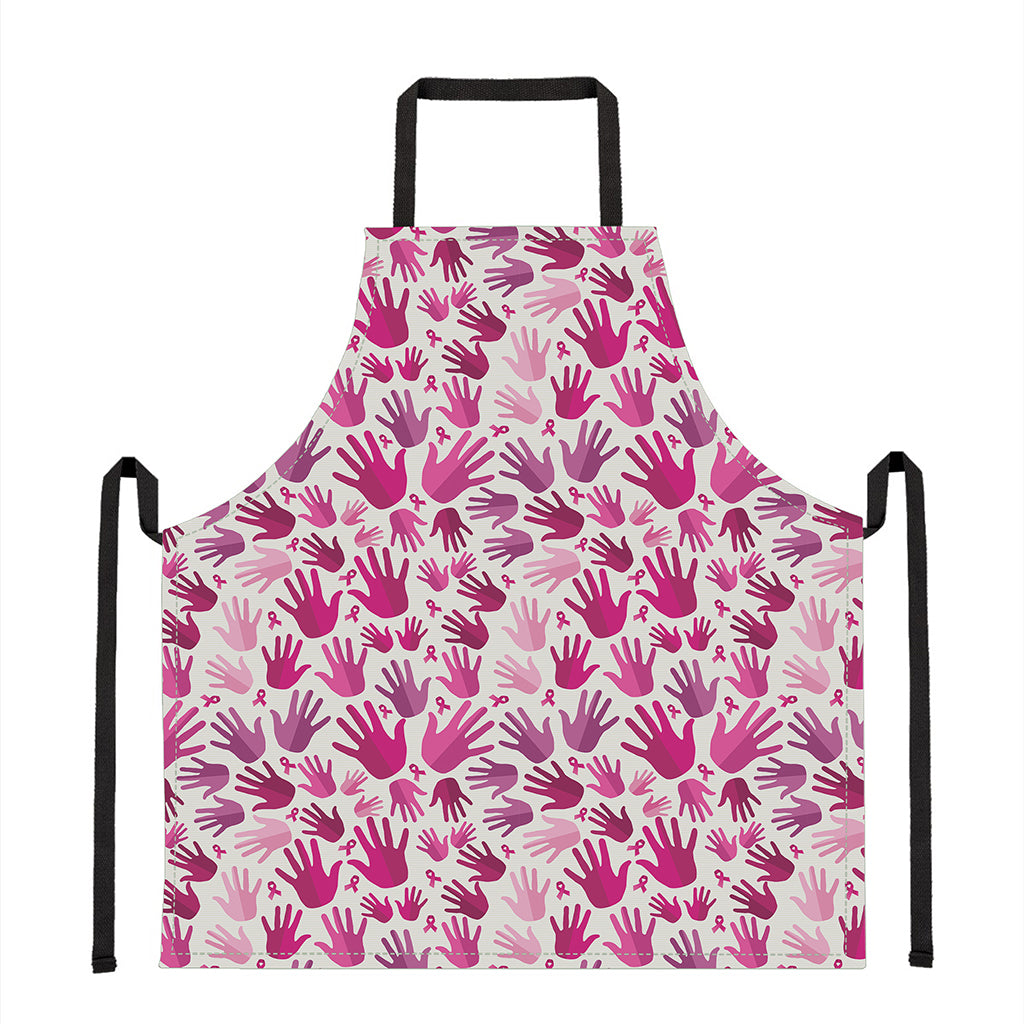 Pink Hand Breast Cancer Pattern Print Apron
