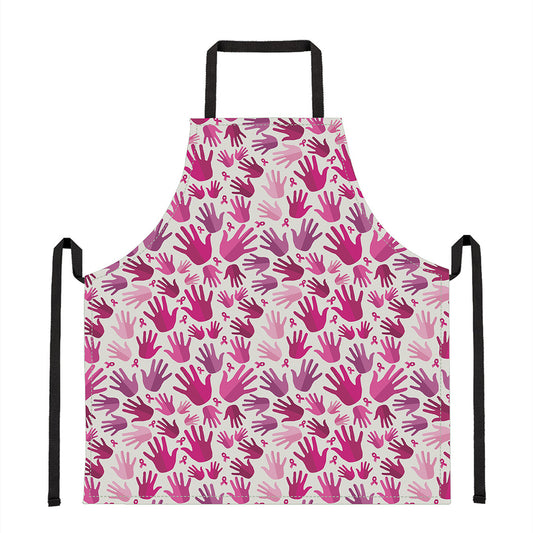Pink Hand Breast Cancer Pattern Print Apron