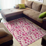 Pink Hand Breast Cancer Pattern Print Area Rug