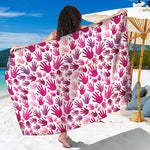 Pink Hand Breast Cancer Pattern Print Beach Sarong Wrap