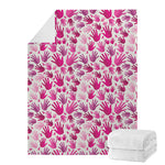 Pink Hand Breast Cancer Pattern Print Blanket