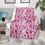 Pink Hand Breast Cancer Pattern Print Blanket