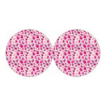 Pink Hand Breast Cancer Pattern Print Car Coasters