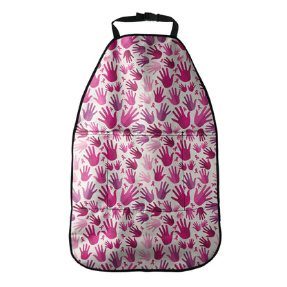 Pink Hand Breast Cancer Pattern Print Car Seat Organizers