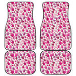 Pink Hand Breast Cancer Pattern Print Front and Back Car Floor Mats