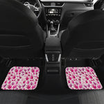 Pink Hand Breast Cancer Pattern Print Front and Back Car Floor Mats