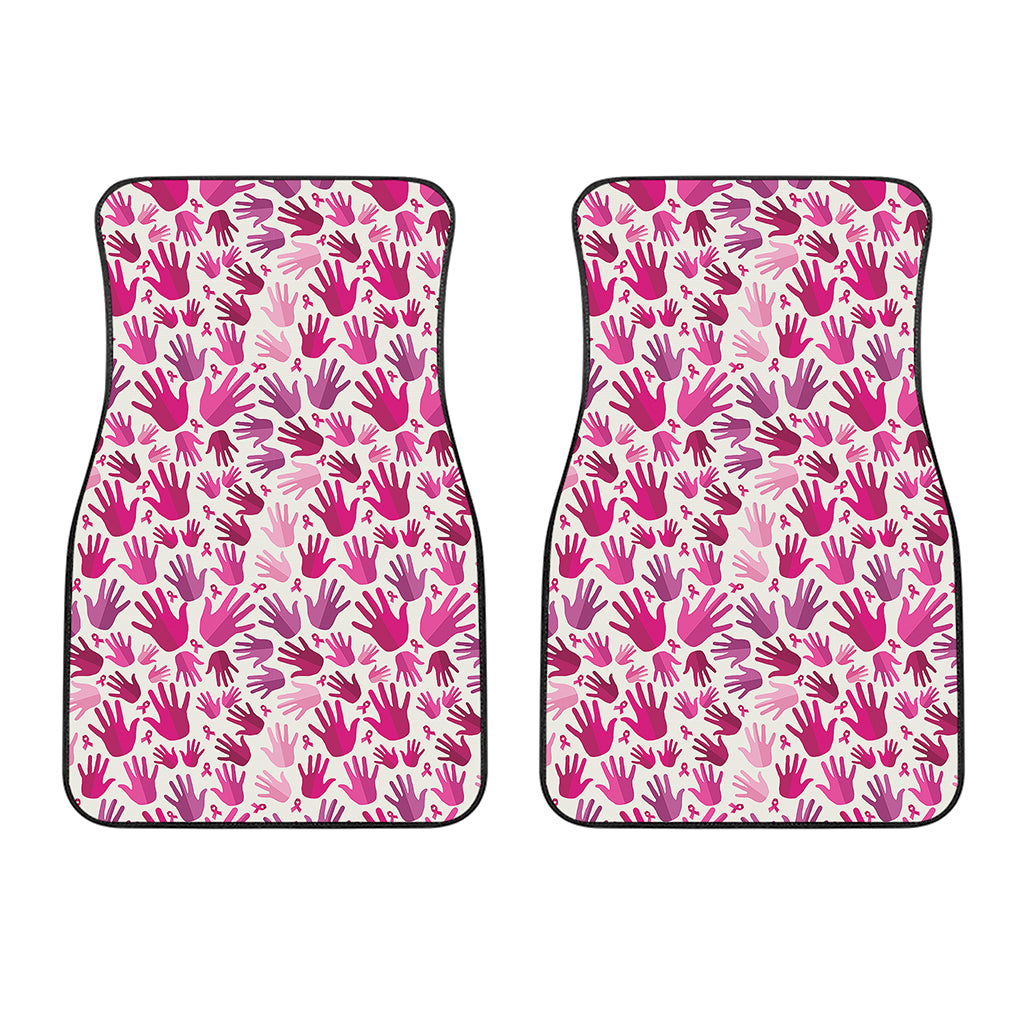 Pink Hand Breast Cancer Pattern Print Front Car Floor Mats