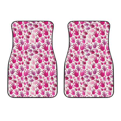Pink Hand Breast Cancer Pattern Print Front Car Floor Mats