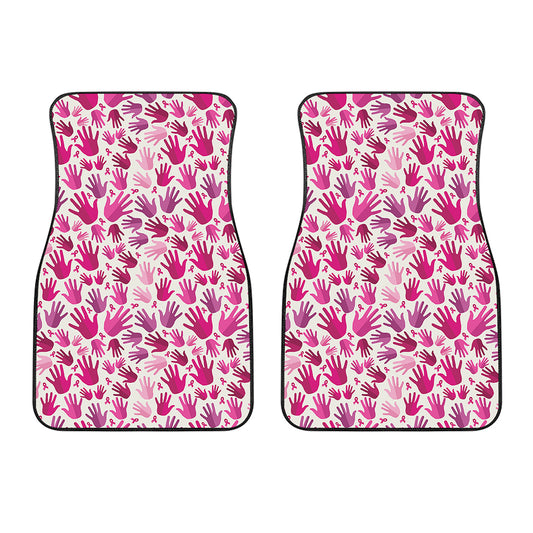 Pink Hand Breast Cancer Pattern Print Front Car Floor Mats