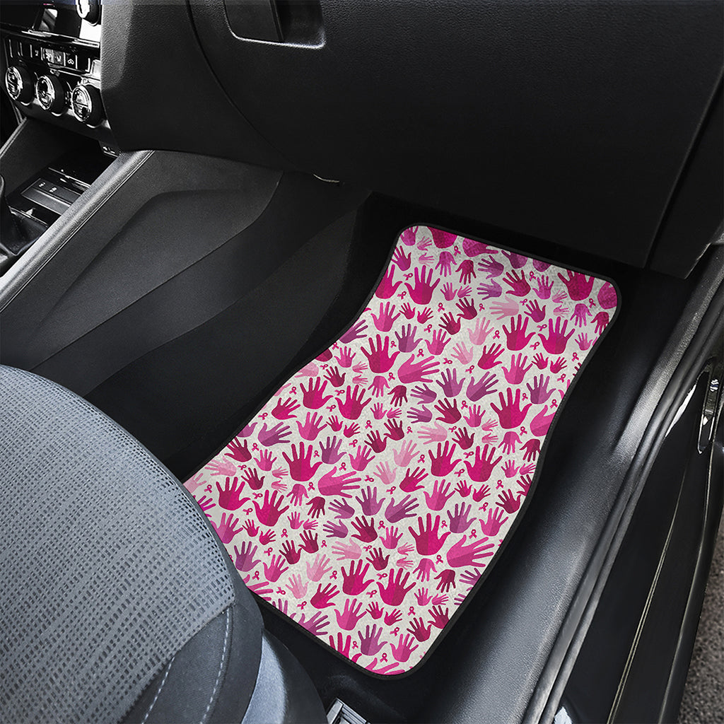 Pink Hand Breast Cancer Pattern Print Front Car Floor Mats