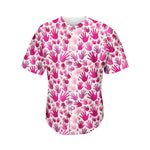Pink Hand Breast Cancer Pattern Print Men's Baseball Jersey