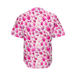 Pink Hand Breast Cancer Pattern Print Men's Baseball Jersey