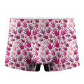 Pink Hand Breast Cancer Pattern Print Men's Boxer Briefs