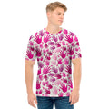 Pink Hand Breast Cancer Pattern Print Men's T-Shirt