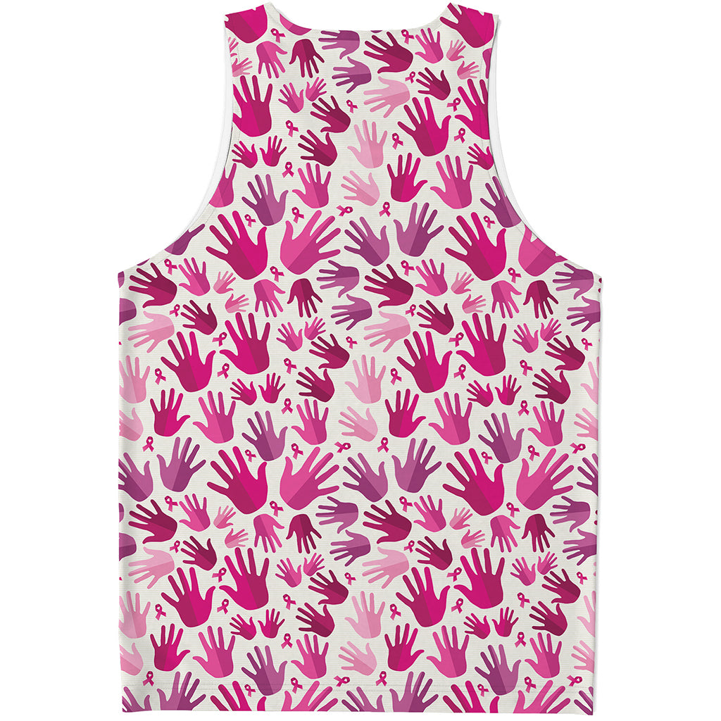 Pink Hand Breast Cancer Pattern Print Men's Tank Top