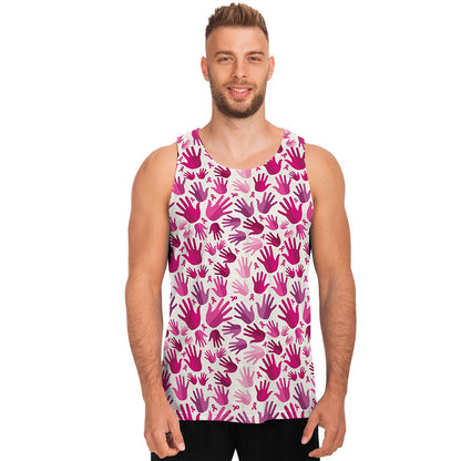 Pink Hand Breast Cancer Pattern Print Men's Tank Top