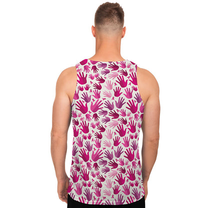 Pink Hand Breast Cancer Pattern Print Men's Tank Top