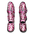 Pink Hand Breast Cancer Pattern Print Muay Thai Shin Guards