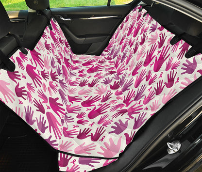 Pink Hand Breast Cancer Pattern Print Pet Car Back Seat Cover
