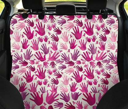 Pink Hand Breast Cancer Pattern Print Pet Car Back Seat Cover