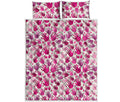 Pink Hand Breast Cancer Pattern Print Quilt Bed Set