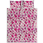Pink Hand Breast Cancer Pattern Print Quilt Bed Set