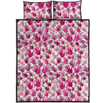 Pink Hand Breast Cancer Pattern Print Quilt Bed Set