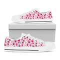 Pink Hand Breast Cancer Pattern Print White Low Top Sneakers