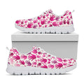 Pink Hand Breast Cancer Pattern Print White Running Shoes