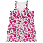 Pink Hand Breast Cancer Pattern Print Women's Racerback Tank Top