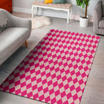 Pink Harlequin Pattern Print Area Rug