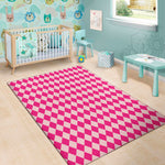 Pink Harlequin Pattern Print Area Rug