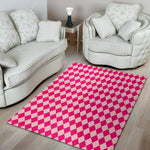 Pink Harlequin Pattern Print Area Rug