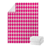Pink Harlequin Pattern Print Blanket