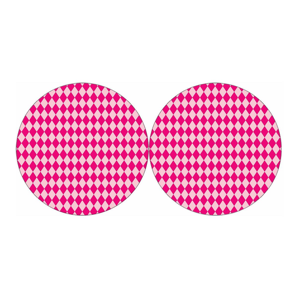 Pink Harlequin Pattern Print Car Coasters