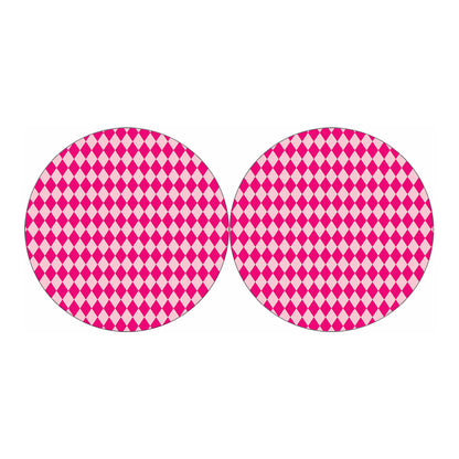 Pink Harlequin Pattern Print Car Coasters