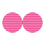 Pink Harlequin Pattern Print Car Coasters