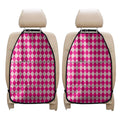 Pink Harlequin Pattern Print Car Seat Organizers