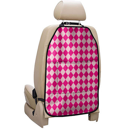 Pink Harlequin Pattern Print Car Seat Organizers