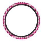 Pink Harlequin Pattern Print Car Steering Wheel Cover