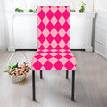 Pink Harlequin Pattern Print Dining Chair Slipcover