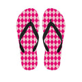 Pink Harlequin Pattern Print Flip Flops