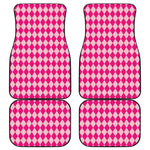 Pink Harlequin Pattern Print Front and Back Car Floor Mats